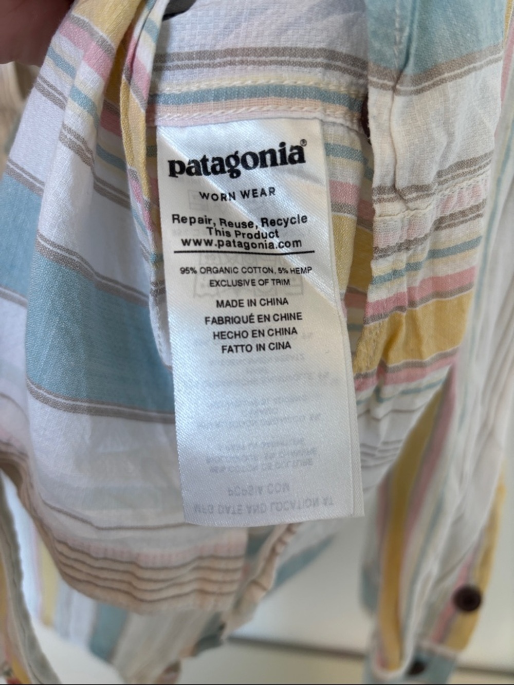Patagonia |M| Pastel Striped Button-Up Shirt - Blue, Yellow, Pink, White - Picture 4 of 15